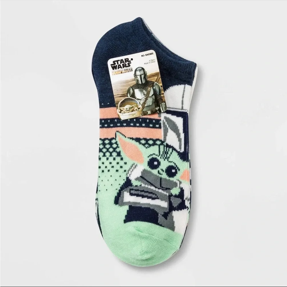 New Star Wars Mandalorian 6 Pack womens multicolor ankle socks